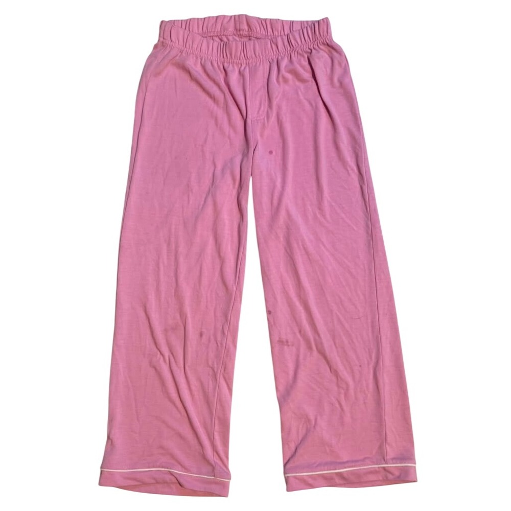 Gap Kids Pink Pajama Pants Sleepwear Recycled Polyester Size 8 Wide Leg Piping